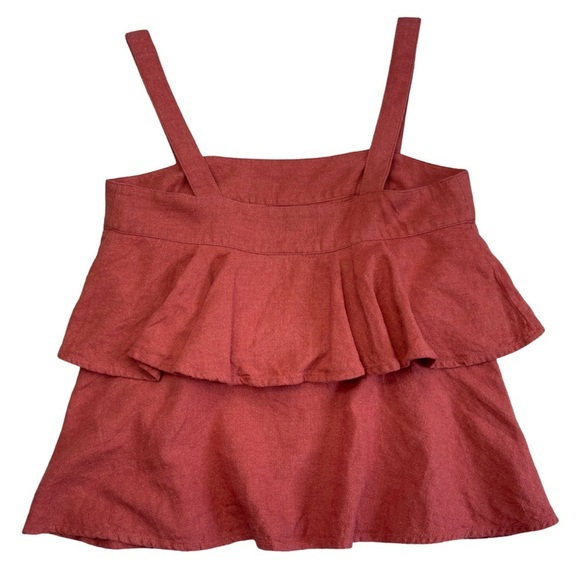ABOUND Terracotta Ruffle Crop Top - Linen Blend, Boho Chic, Summer Festival - XS - Picture 4 of 12